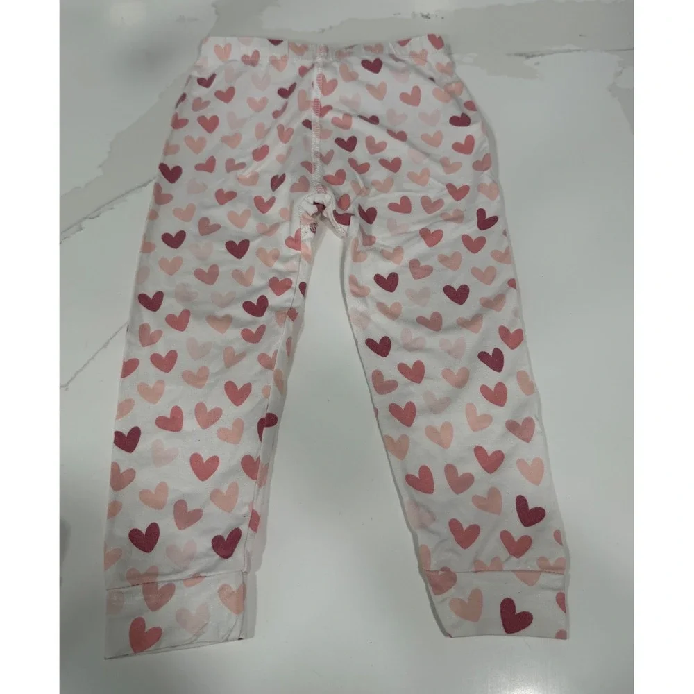 Sweet Bamboo Kids Heart Print Pajama Set Pink White Viscose 18-24 Months FW24